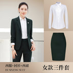 Dark green women's suit + women's trousers + shirt / S