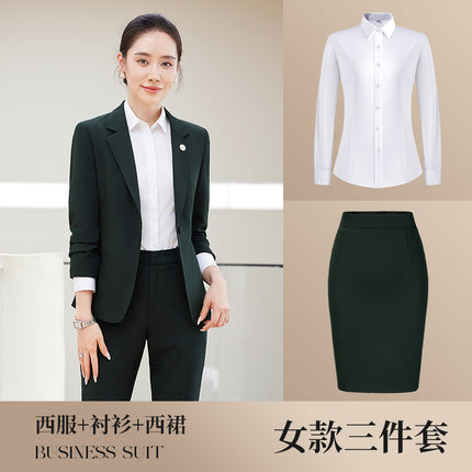 High-end men's and women's same style professional attire autumn and winter suit suit executive business interview formal attire front desk manager work clothes
