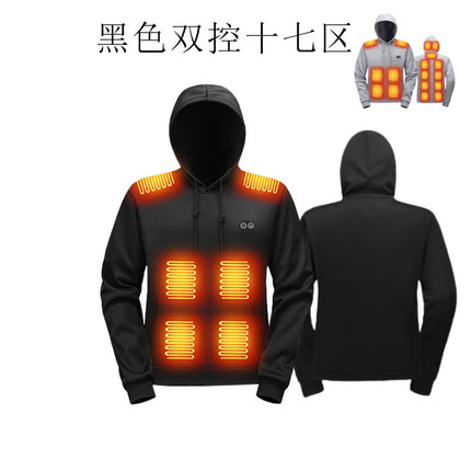 New Smart Heating Sweatshirt USB Charging Heated Hoodie for Daily Casual Sports Cold Protection and Warmth for Men and Women