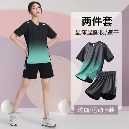 Short-sleeved T-shirt shorts men's and women's sports suit leisure thin fashion handsome youth outdoor ball clothing manufacturers direct supply