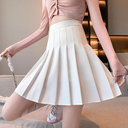 Dark Gray Woolen Pleated Skirt Short Skirt for Women Autumn and Winter 2026 New High-Waisted Slimming Look Preppy Jk Half-Length A-Line Skirt