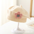 Beret sticky flower-beige / 3-48 months