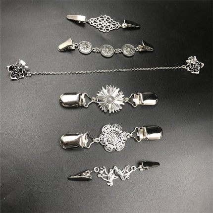 Amazon 6-piece sweater shawl clip vintage Magpie cardigan collar clip duckbill clip dress shirt chest clip