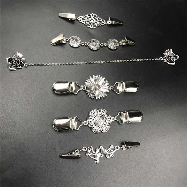 Amazon 6-piece sweater shawl clip vintage Magpie cardigan collar clip duckbill clip dress shirt chest clip