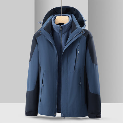 Special Price School Group Clothing Disassembly Outdoor Jacket Autumn and Winter Waterproof Couple Three-In-One Hooded Sports Mountaineering Clothing