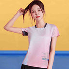 B326 white pink women's top / M