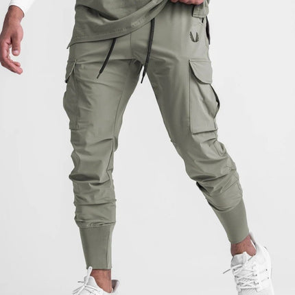 Summer Ice Silk Men's Long Pants, Thin Quick-Dry Pants, Loose Versatile Sports Pants, Breathable Casual Fashion Pants for Men