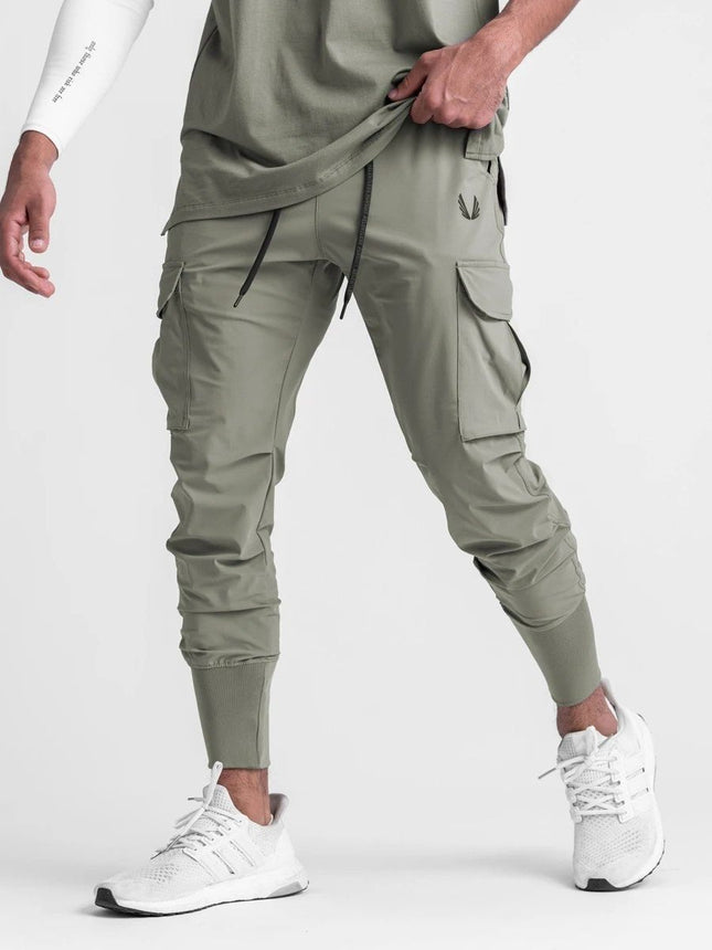 Summer Ice Silk Men's Long Pants, Thin Quick-Dry Pants, Loose Versatile Sports Pants, Breathable Casual Fashion Pants for Men