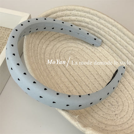 Korean-Style Fresh Heart Fabric Headband Sweet Temperament Girl Face-Washing Headband High Crown Non-Slip Outdoor Hair Clip