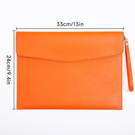 Magnetic suction leather file bag large capacity business meeting file bag waterproof office information storage book custom logo