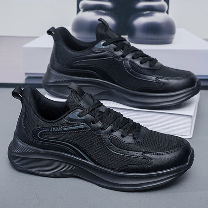 2024 new men's shoes explosive casual fashion shoes preferred material soft mesh plus size cross-border running shoes black