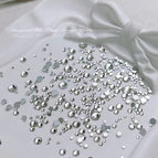 H124-white flat bottom round diamond size mixed/1440