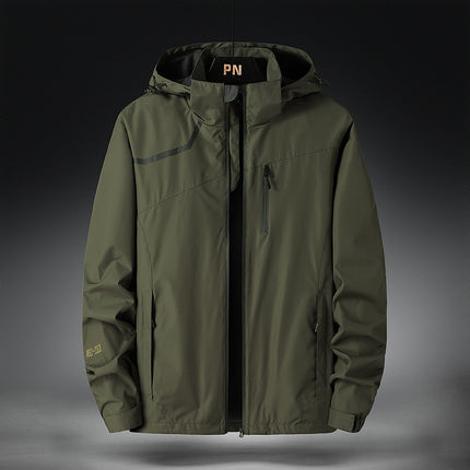 Men's and women's LOGO work clothes windproof waterproof outdoor mountaineering clothing plus velvet warm hooded coat wholesale