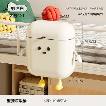 Wall-Mounted Trash Can for Home Use, High-End Large Size, Narrow Slit Waterproof Trash Can for Kitchen, Bathroom and Toilet with Lid