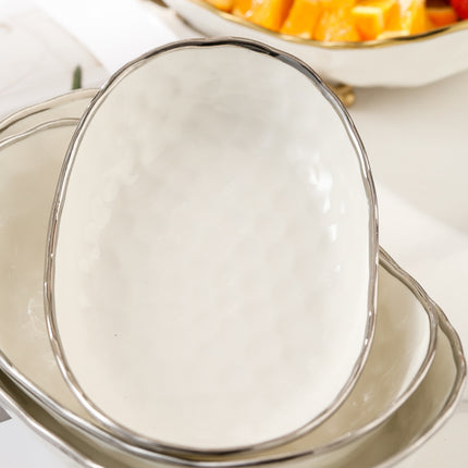Light Luxury Ceramic Fruit Plate Iron Fruit Basket Double Layer Three Layer Fruit Plate Living Room Household Snack Snack Dried Fruit Plate