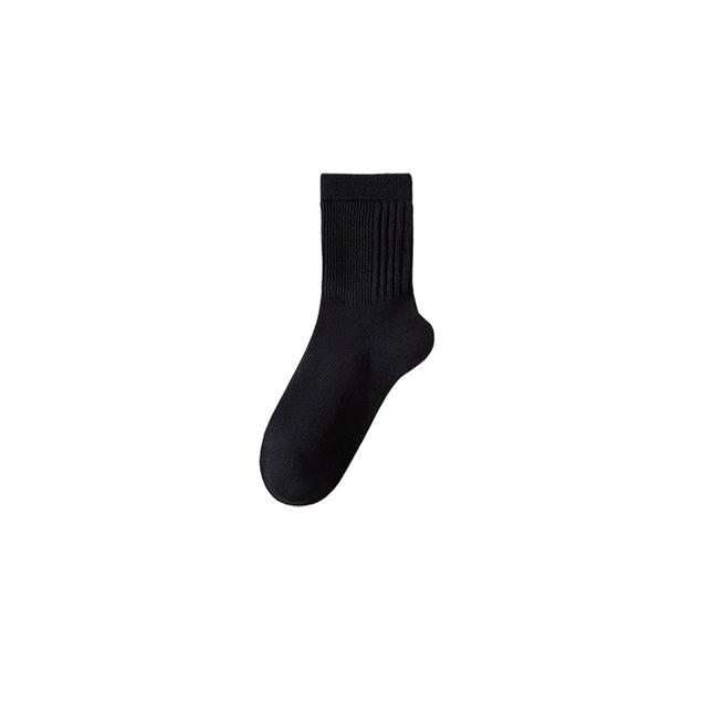 Pure Cotton Socks for Women, Autumn and Winter Mid-Calf Socks, Solid Color Simple Casual Versatile 10A Antibacterial Deodorant Socks Wholesale