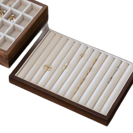 Walnut Jewelry Tray Counter Jewelry Storage Large Capacity Ring Tray Earring Tray Necklace Jewelry Box Jewelry