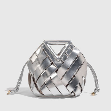 PU Hollow Woven Heart Crossbody Bag / Sac Tressé Ajouré Cœur PU
