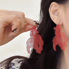 Red 925 silver ear hook
