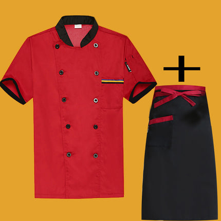 Restaurant and Cafeteria Back Kitchen Chef Work Clothes Long-Sleeved Work Clothes for Men Hotel Restaurant Chef Clothes Short-Sleeved Custom-Made for Men