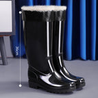 Thickened black bottom high tube [thick velvet] / 42