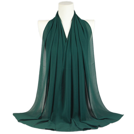Solid Color Single Color Pearl Chiffon Scarf Malaysia Hot Selling Long Scarf Scarf Shawl Export Malaysia
