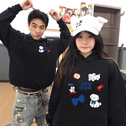 High-End Oversize Tops for Men and Women, Special Couple Wear, Autumn and Winter Velvet Hooded Sweatshirts, Trendy Brand Class Uniforms