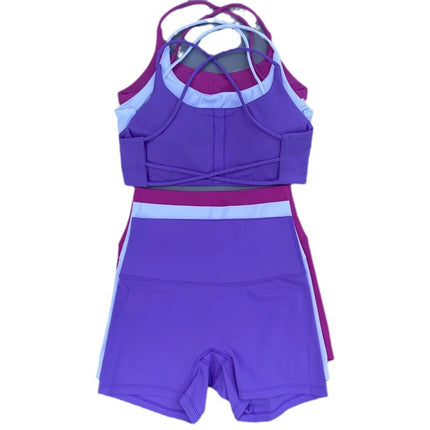 Shorts Set Women's Soft Naked Tight Yoga Shorts Back Hollow Out Back Cross Underwear Yoga Set