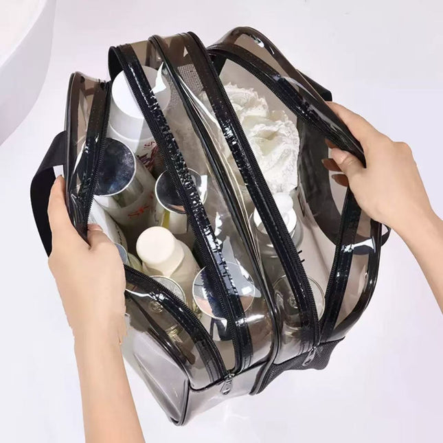 PVC Dry and Wet Separate Toiletry Bag Waterproof Cosmetic Bag Large Capacity Portable Storage Bag Bath Swimming Storage Bag