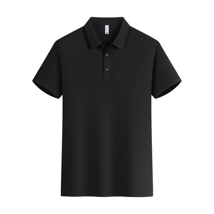 High-Quality Ice Silk Short-Sleeved Polo Shirt with Custom Printed Logo, Summer Breathable Lapel Quick-Drying Work Clothes, Work Clothes Printing