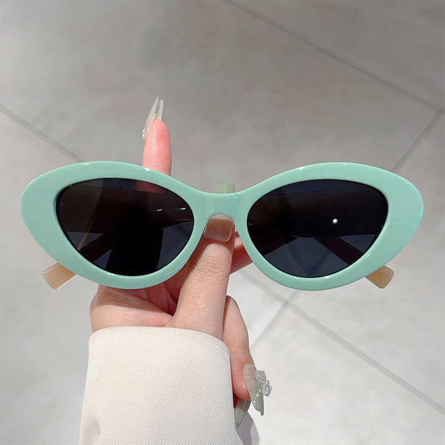 European and American Style Cat's Eye Small Frame Korean Style Trendy Sunglasses Small Chanel Style High-Level Street Shot Slim Look Jelly Color Sunglasses