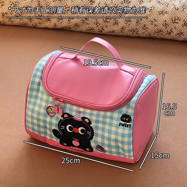 Cute Satchel Cosmetic Bag for Women, Satchel Large Capacity 2025 New Partition Cosmetics Bag, Travel Toiletry Bag