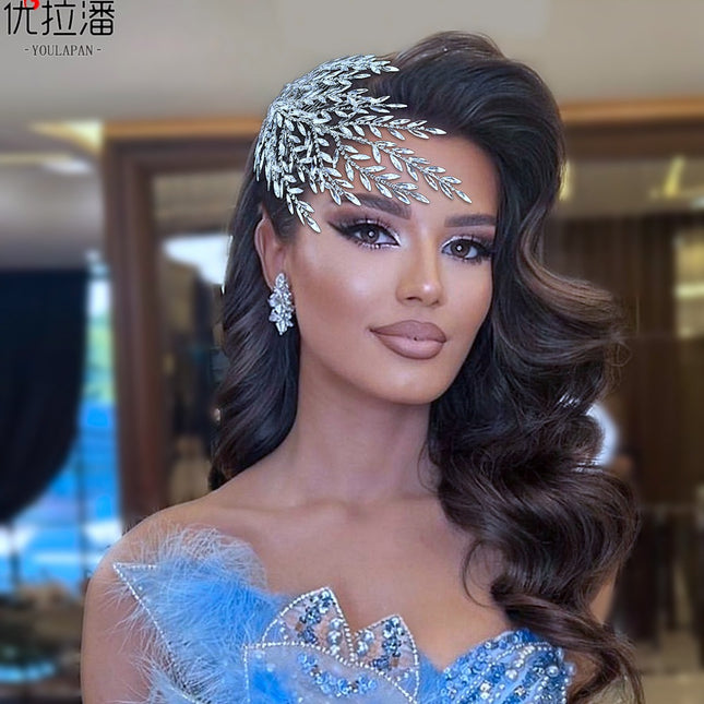 Youlapan Foreign Trade Bridal Hair Comb with Marquise Rhinestones Hair Accessory for Wedding Dress Updo Side Comb Hp613