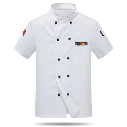 Chef Work Clothes Short-Sleeved Wholesale Men's Kitchen Hotel Catering Foreign Trade Restaurant Printable Embroidered Chef Uniform Long-Sleeved Suit