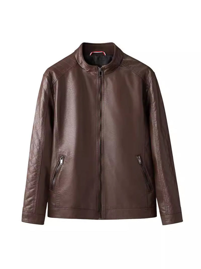 Foreign Trade Leather Clothing Men's Motorcycle Leather Clothing Casual Autumn and Winter New Leather Jacket Youth Motorcycle PU Jacket Casual Men