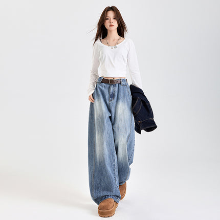 Beaver shed #2024 American jeans women 2025 spring new cleanfit loose machete wide leg pants
