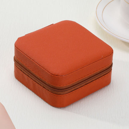 Cross-Border Tree-Patterned Leather Double-Layer Jewelry Storage Box, Necklace Jewelry Storage Bag, Portable Jewelry Box, Earrings, Ear Studs