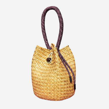 Chinese Red Festive Wedding Straw Woven Bag Bridesmaid Gift Bag Wedding Candy Box Handmade Woven Women's Shoulder Bag