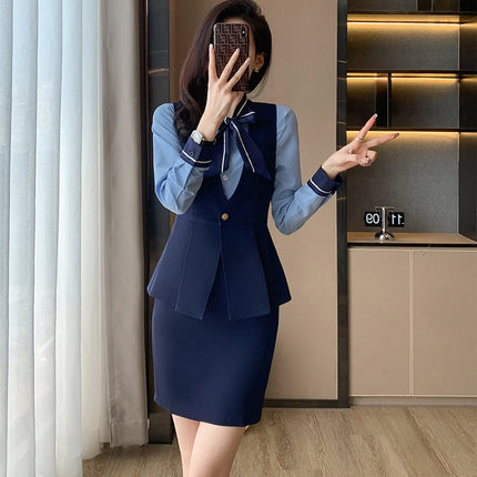 Professional suit Women's Vest Workwear Hotel Front Desk Fashion Vest Jewelry Shop Beautician Work Clothes Temperament suit