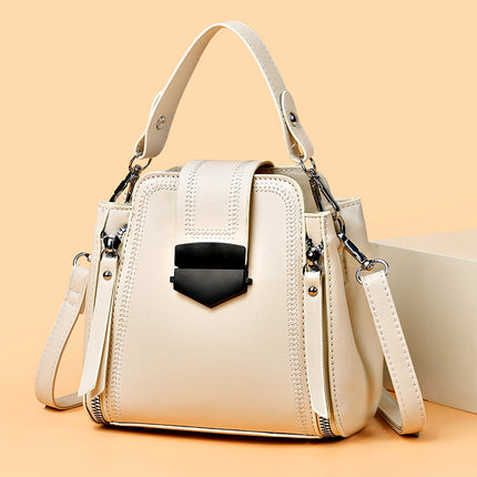 Cross-border new women's shoulder bag simple casual messenger bag large capacity PU retro handbag mini square bag