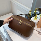 Pillow style - brown [large capacity, high-end design, divided storage]
