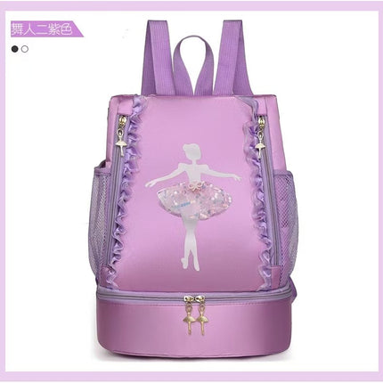 Fashion New Dance Bag Children's Dance Backpack Shoulder Dance Backpack Girls Dance Bag Large-capacity Bag Printed