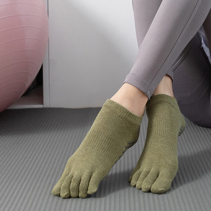 Toesox quality new gradient yoga socks tie-dyed backless five-finger socks sports pilates dispensing non-slip socks