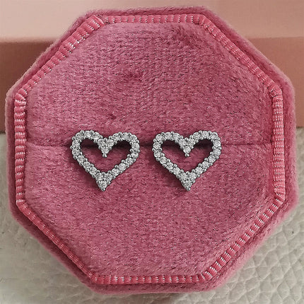 shein supply love-shaped small diamond earrings female temperament South Korea students all-match simple super fairy ear jewelry e8106