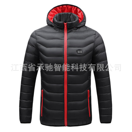 Cross-Border Direct Selling Electric Heating Clothing Long-Sleeved Jacket USB Intelligent Constant Temperature Heating Cotton Coat Winter Windproof Warm Heating Clothing