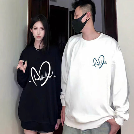 High-end Men's and Women's Long-sleeved Ins Style Top Special Couple Clothing Autumn and Winter fleece-lined Round Neck Sweat Fashion Brand Class Clothes