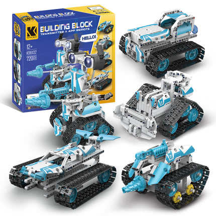 Children and Teenagers Stem Programming Robot Compatible with Building Blocks Electric Remote Control Science and Education Toys Gifts Programmable