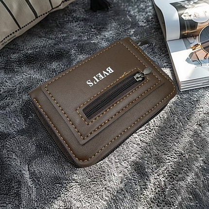 Men's Card Holder Wallet Accordion Style in Stock Pu Id Holder Fashionable Zipper Multi-Card Slot Coin Purse Wholesale Large Capacity