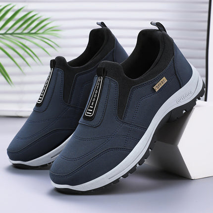 Shoes Men's Walking Shoes New Solid Color Large Size Men's Shoes Lazy One-Step Dad Shoes Soft Sole Plaid Casual Shoes for Men