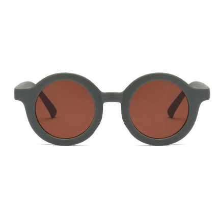 2023Ins Kidsren's Sunglasses Retro Boys and Girls Kidsren's Sunglasses Ready-Made Baby Round Frame Sunglasses